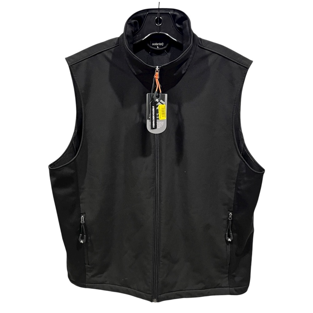 Solaris Men's Black Stretch Side Panels Vest Size Large NWT